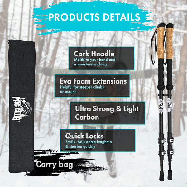 PAC Club - 3K Carbon Fiber Trekking Poles