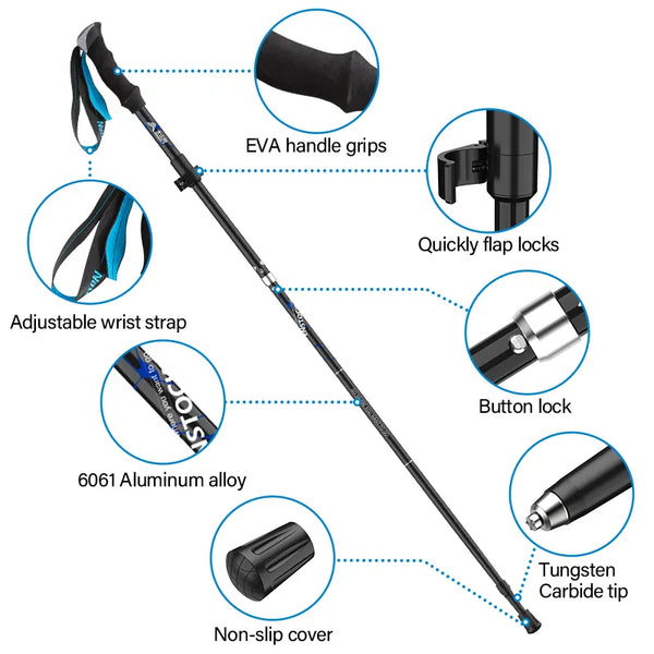 2Pcs Ultralight Trekking Poles